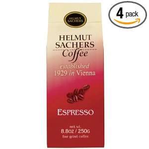 Helmut Sachers Coffee, Espresso (Ground), 8.8 Ounce Bags (Pack of 4 