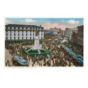  Portland, Maine, General View of Monument Square Giclee 