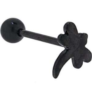    Black Titanium Anodized 3 D DRAGONFLY Barbell Tongue Ring Jewelry