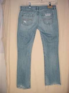 Abercrombie & Fitch Womens Emma Jeans blue destroyed   size 6R (meas 