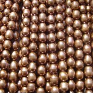  Chocolate 9mm Oval Loose Freshwater Pearl Beads FW Arts 