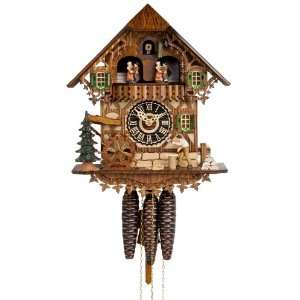   Cuckoo Clock with Man Chopping Wood, 12 Inch Tall
