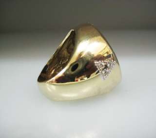 FINE ESTATE LARGE 14K YELLOW GOLD MENS RING WITH HUGE OVAL SAPPHIRE 