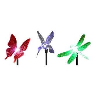   , Butterfly & Dragonfly Solar Garden Stake Lights, 3 in a Set