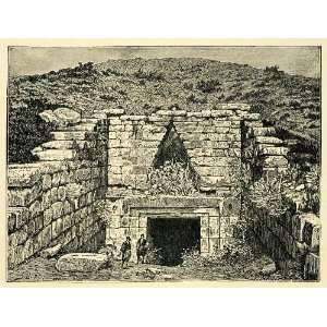   Atreus Mycenae Lintel Agamemnon Tomb   Original Engraving Home
