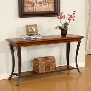 NEW Checkerboard Inlay Sofa Table w/ Cast Iron Legs  