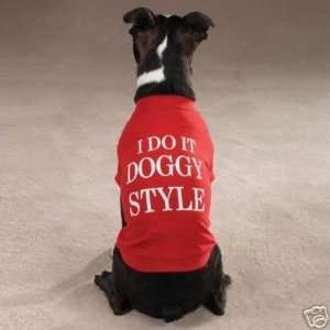  Zack & Zoey Doggy Style Dog Tee Shirt Red EX LARGE 