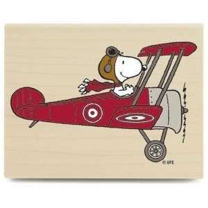   Wood Mounted Rubber Stamp Snoopy Flying High Arts, Crafts & Sewing