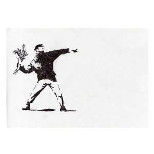 BANKSY TRIBUTE FLOWER CHUCKER GREY LIMITED PRICE SALE DISCOUNT 25% 