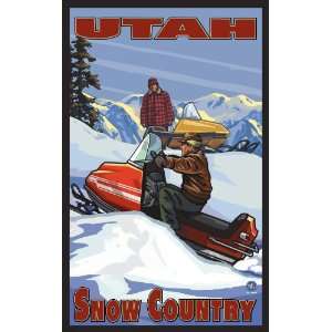  Northwest Art Mall Snow Country Utah Snowmobilers Artwork 