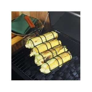  Non stick Corn Grilling Basket with Rosewood Handle Patio 