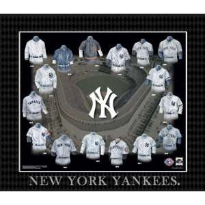  MLB New York Yankees Evolution of The Team Uniform Framed 