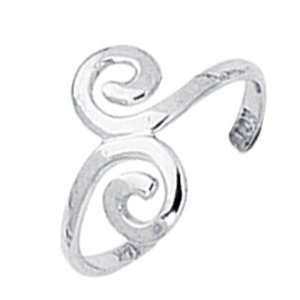  925 Sterling Silver And CZ Snail Design Toe Ring Jewelry
