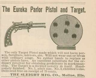 1890 AD Sleight, Moline Eureka Parlor pistol & target   