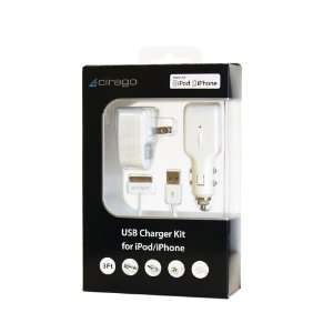  Cirago IPA3000 USB Charger Kit for iPod/iPhone/iPad, 3 