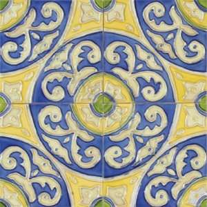  Circulo 6 x 6 Blue 6 x 6 Deco Tiles Glossy Ceramic 