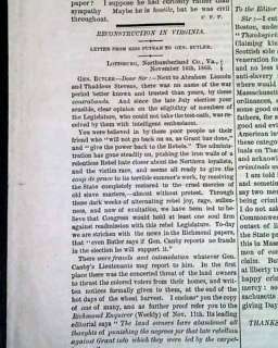 Rare ANTI SLAVERY Post Civil War Slaves 1869 Newspaper  