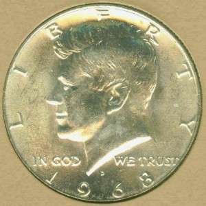1968 D ★★ CHOICE BU KENNEDY HALF DOLLAR AS SHOWN IN PICTURES 