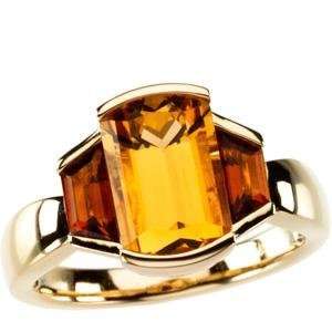  Citrine Madeira Citrine Ring in 14k Yellow Gold Jewelry
