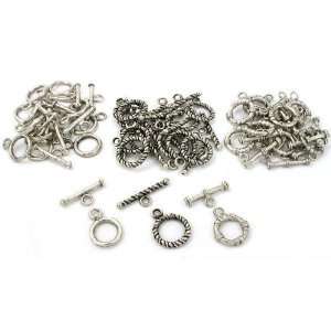  Bali Toggle Clasps Antique Silver Plated Approx 36