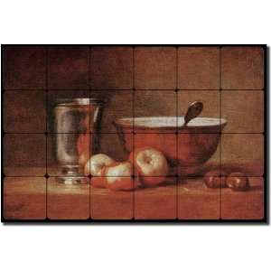   Chardin   Old World Tumbled Marble Mural 16 x 24 Kitchen Backsplash