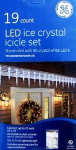   LED Ice Crystal Icicle Lights Set 9ft. Long Christmas Decoration New