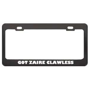 Got Zaire Clawless Otter? Animals Pets Black Metal License Plate Frame 