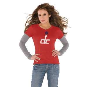 com Washington Wizards Red Womens Primary Logo Tri Blend Long Sleeve 