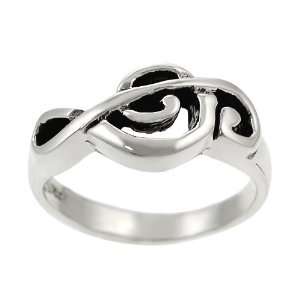 Sterling Silver Treble Clef Ring Jewelry