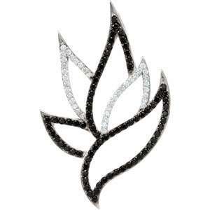   Silver 1/5 Ct Tw Genuine Black Spinel Diamond Pendant Jewelry
