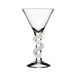 Cleopatra White Snake Martini Glass 