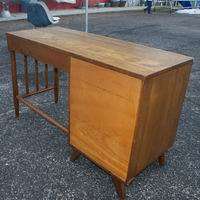 46 Vintage Ash Italian Style Single Pedestal Desk  