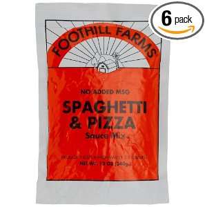 Foothill Farms Spaghetti & Pizza Seasoning (no MSG) Mix, 12 Ounce 