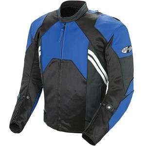  Joe Rocket Radar Leather Race Jacket   46/Blue/Black 