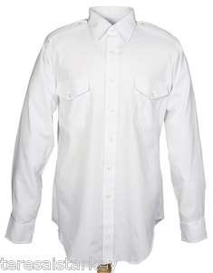Mens Cintas dress shirt white aviator LONG SLEEVE 21 sleeve 36 37 NEW 