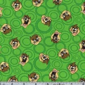   45 Wide Looney Tunes Green Fabric By The Yard Arts, Crafts & Sewing