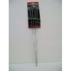  4 Pc Chrome BBQ Barbecue Skewer Set 