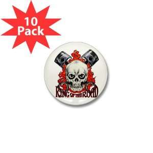  Mini Button (10 Pack) King of the Road Skull Flames and 