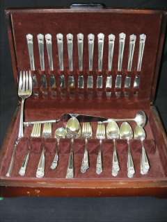 1847 Rogers Silverplate Flatware Eternally Yours 59pc. Chest / Box 