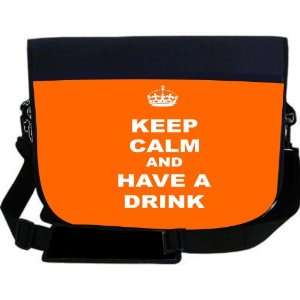  Keep Calm and have a Drink   Orange Color NEOPRENE Laptop 