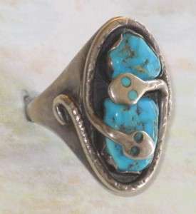   Zuni RingTurquoise & Sterling SilverMans Size 11 by G. Calavaza
