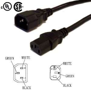   to C13 Power Cord, 6 Foot   15A, 250V, 14/3 SJT Wire