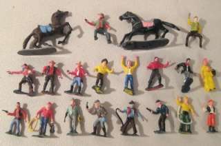   Marx 1950s 1960s Miniature Western Town Cowboys Horse 20 Poses 1/72 HP