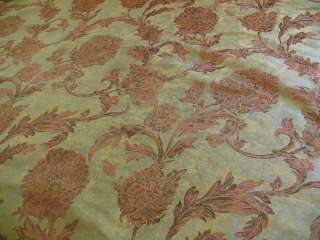HiEND 100%SILK LAMPAS ETRUSCAN RED COPPER PAISLEY PEONY BTY  