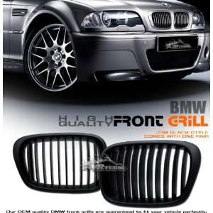    03 BMW E39 Sport Grill   Black Painted Wide Kidney Grill Automotive