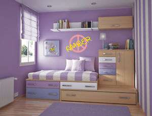 CUSTOM VINYL WALL GRAPHICS DECAL PEACE SIGN WITH NAME  