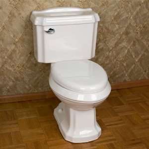 Traditional Decorative Siphonic Two Piece Elongated Toilet   White