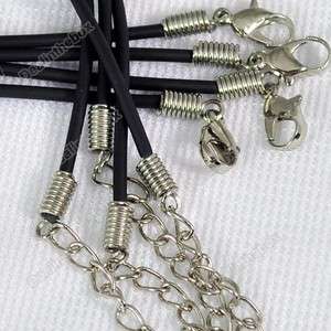 Hotsale 4 x Black Chain Leather Necklace String 2mm Cord Clasps  