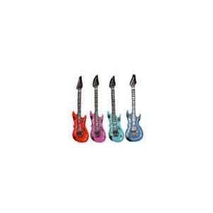  Party Time Inflatable Assorted Colour Guitar   Single 