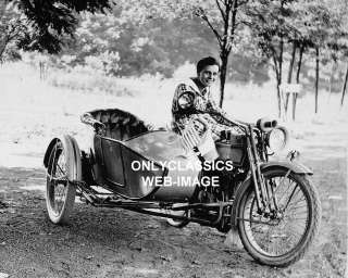 CUTE GIRL HARLEY DAVIDSON SIDECAR MOTORCYCLE PHOTO FLAG  